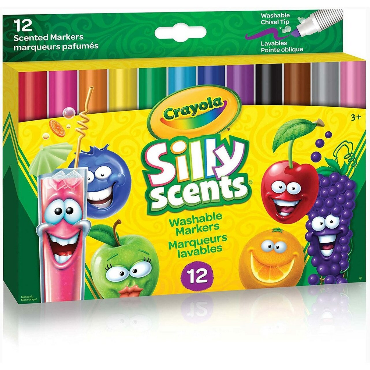 Crayola Silly Scents Wedge Tip Markers, 12 Count