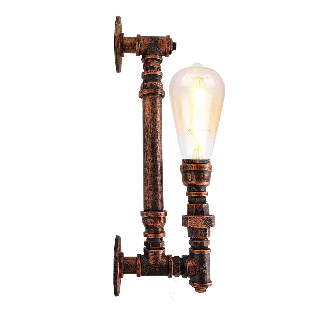 Rustic Red Steampunk Wall Sconce pipe Light~1339