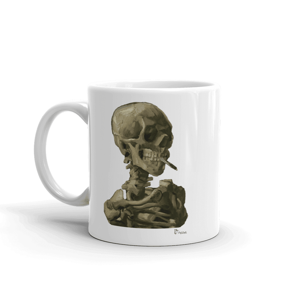 Van Gogh Skull of a Skeleton with Burning Cigarette 1886 Mug