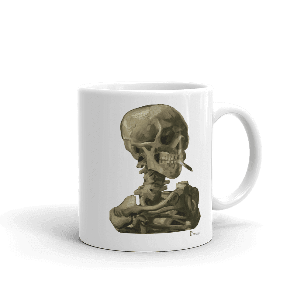 Van Gogh Skull of a Skeleton with Burning Cigarette 1886 Mug