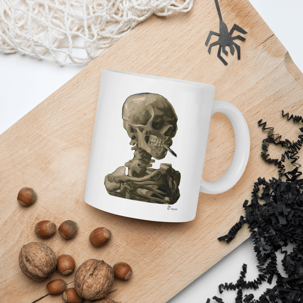 Van Gogh Skull of a Skeleton with Burning Cigarette 1886 Mug