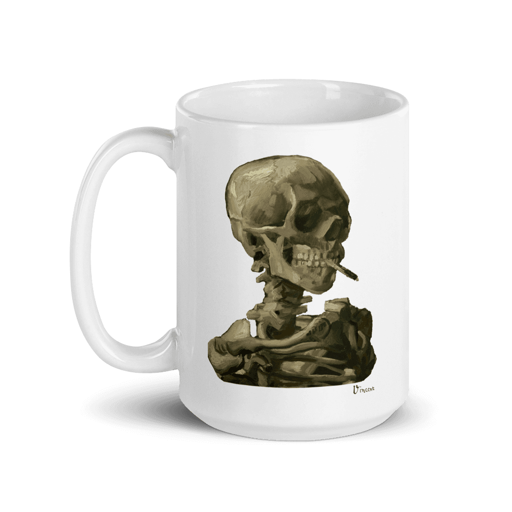 Van Gogh Skull of a Skeleton with Burning Cigarette 1886 Mug