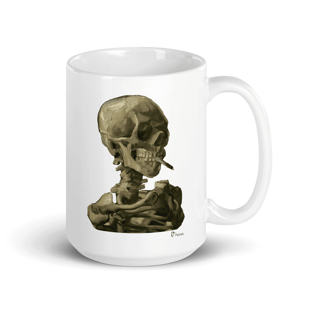 Van Gogh Skull of a Skeleton with Burning Cigarette 1886 Mug