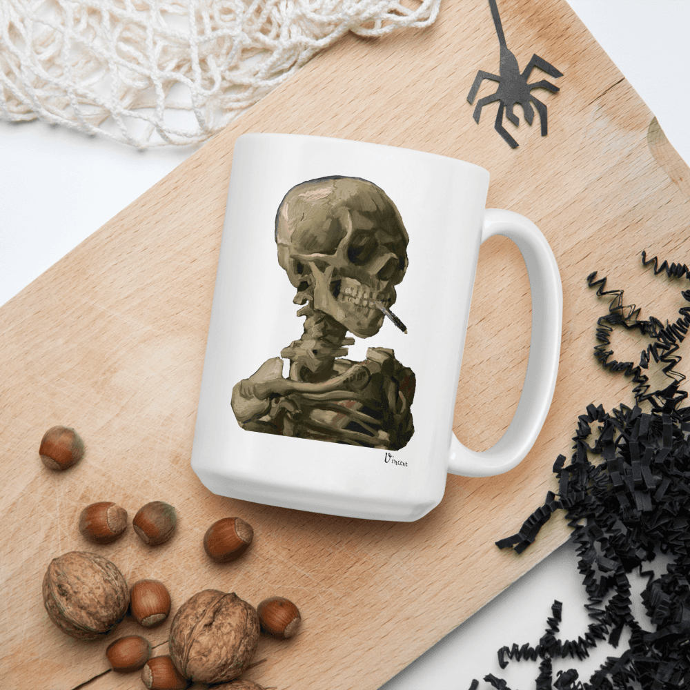 Van Gogh Skull of a Skeleton with Burning Cigarette 1886 Mug