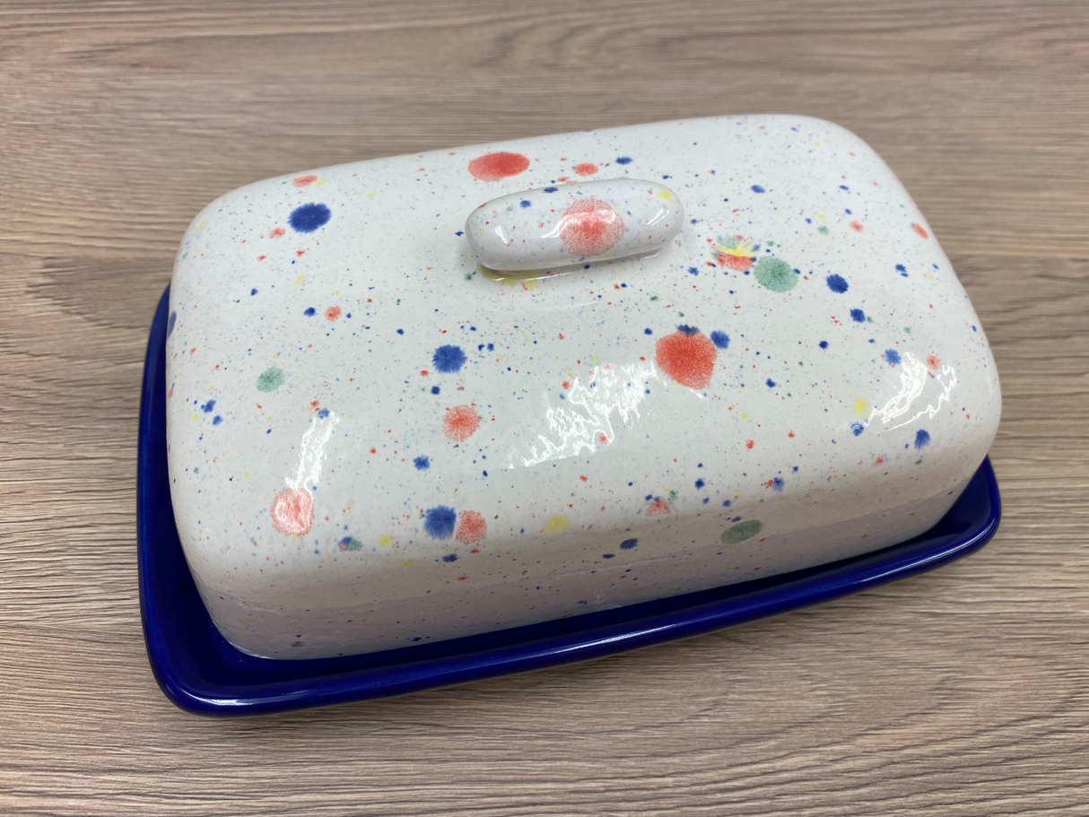 Butter Dish with Celebration Glazed Lid