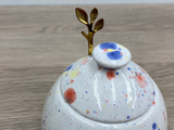 Sugar Bowl with Lid and Spoon in a Celebration Glaze