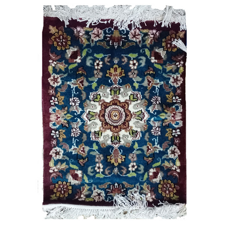 Persian Bokhara Handmade Prussian Blue Woolen Rug