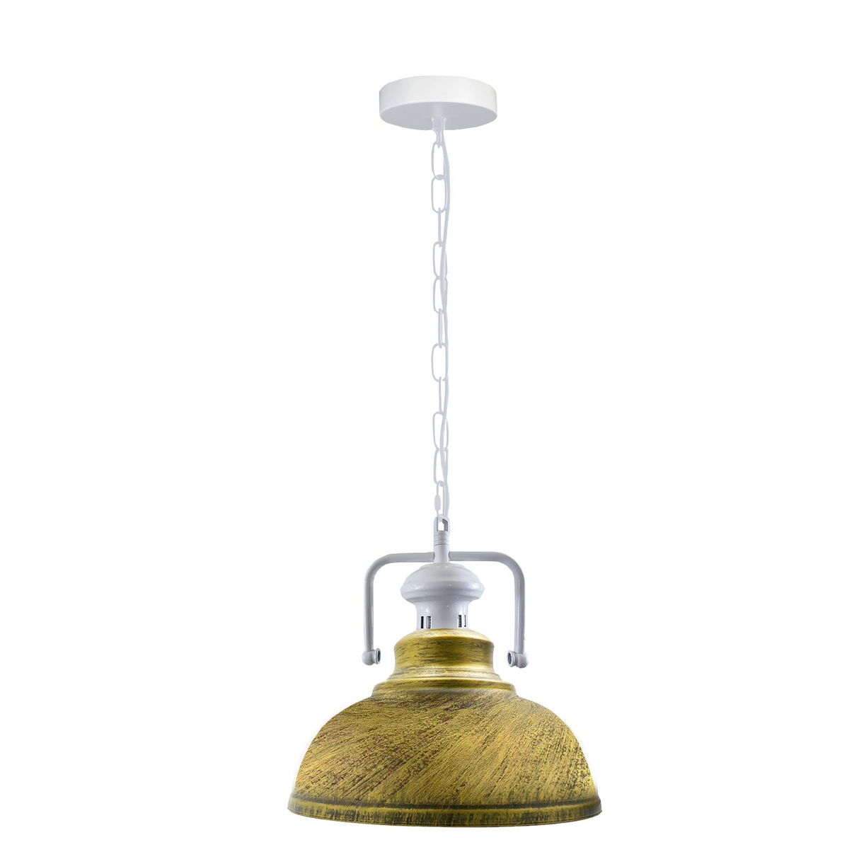 Industrial vintage Retro Indoor Hanging Metal Brushed Brass Pendant Light E27 UK Holder~3853