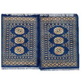 Bokhara Handknotted Blue Whale Woolen Mat