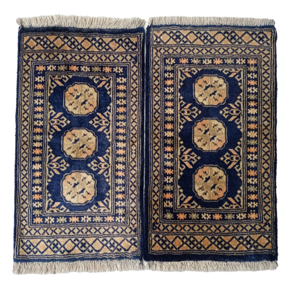 Bokhara Handknotted Blue Zodiac Woolen Mat