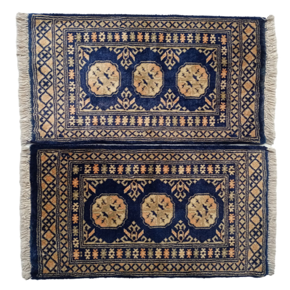 Bokhara Handknotted Blue Zodiac Woolen Mat