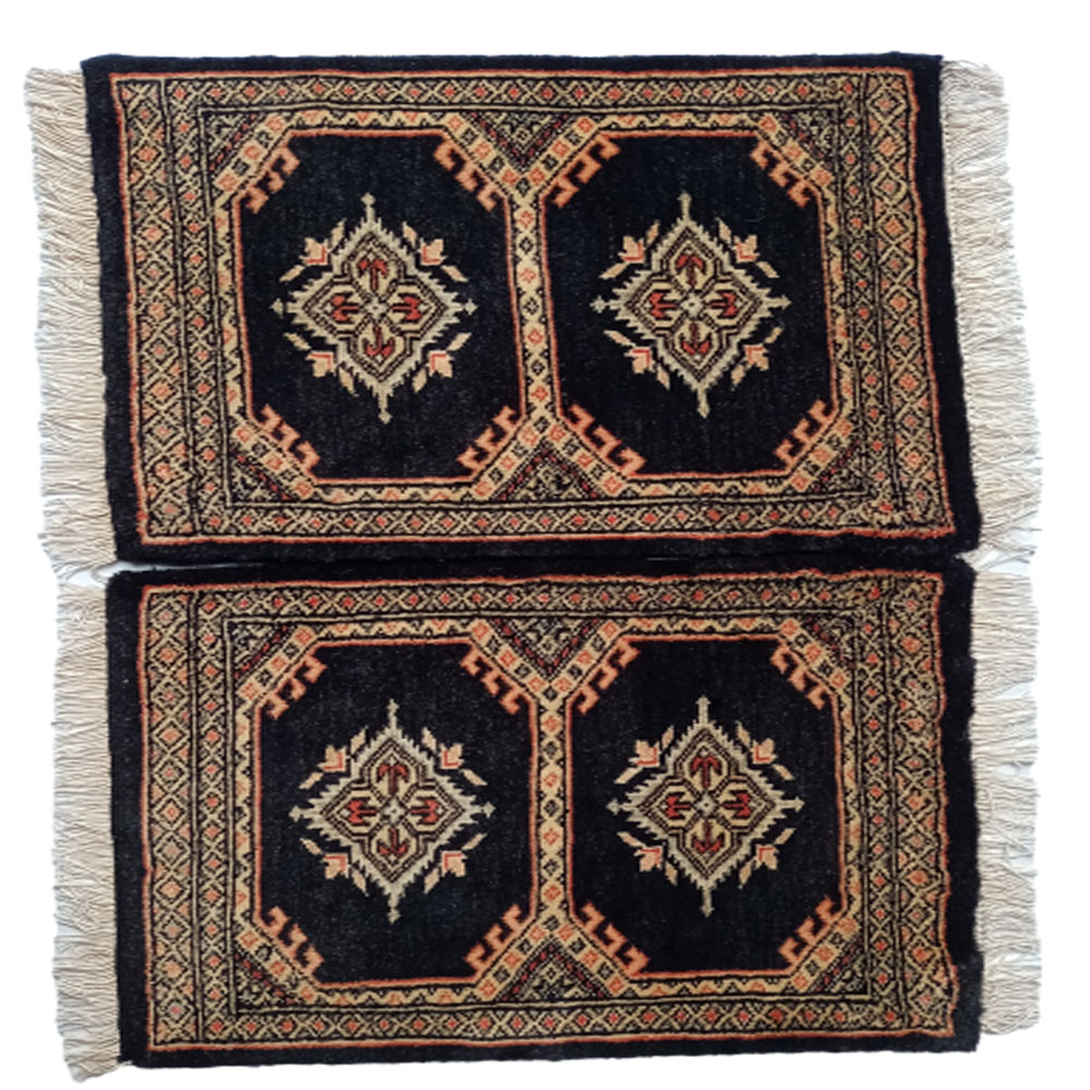 Bokhara Handknotted Black Eel Woolen Mat