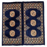 Bokhara Handknotted Blue Charcoal Woolen Mat