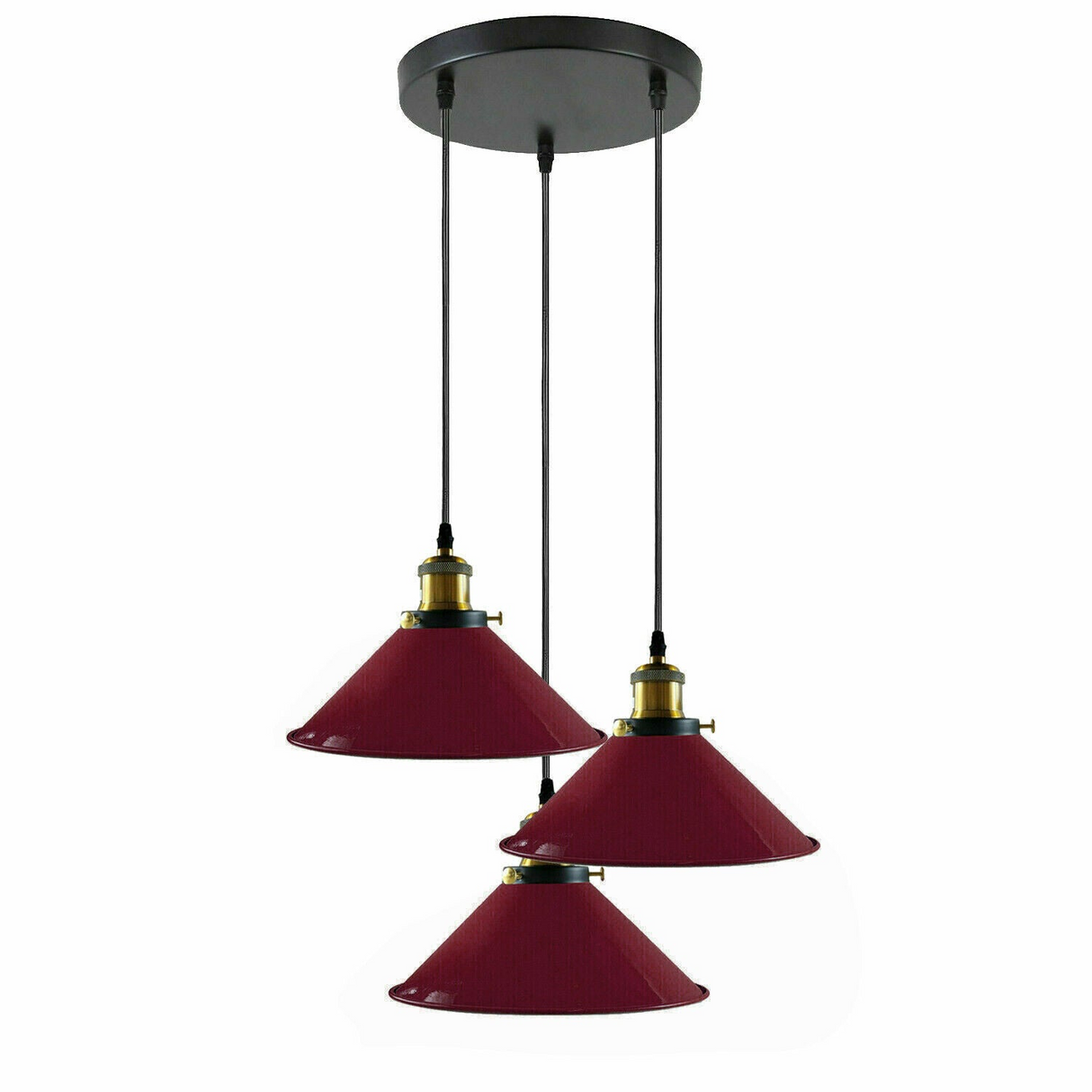 Industrial Vintage Metal Pendant Light Shade Chandelier Retro Ceiling Burgundy LampShade~3855