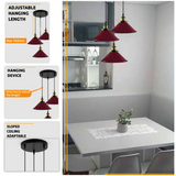 Industrial Vintage Metal Pendant Light Shade Chandelier Retro Ceiling Burgundy LampShade~3855