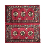 Handknotted Bokhara Mexican Red Wool Mat