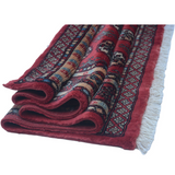 Handknotted Bokhara Red Berry Wool Mat