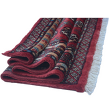 Handknotted Bokhara Bright Red Wool Mat