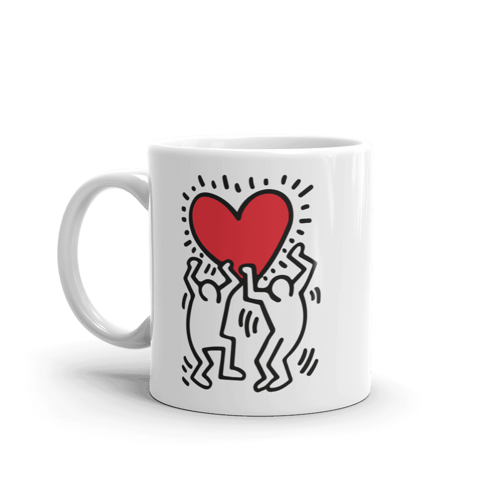 Men Holding Heart Icon, Street Art Mug