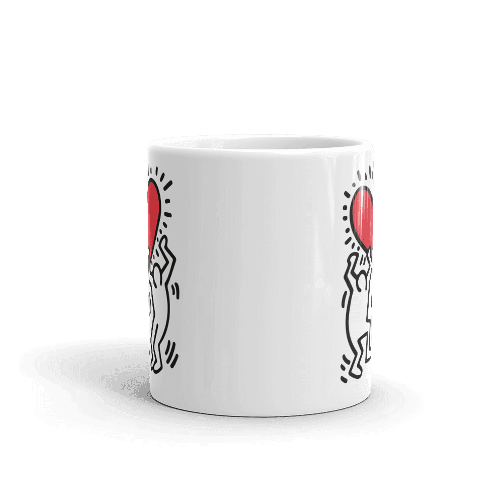 Men Holding Heart Icon, Street Art Mug