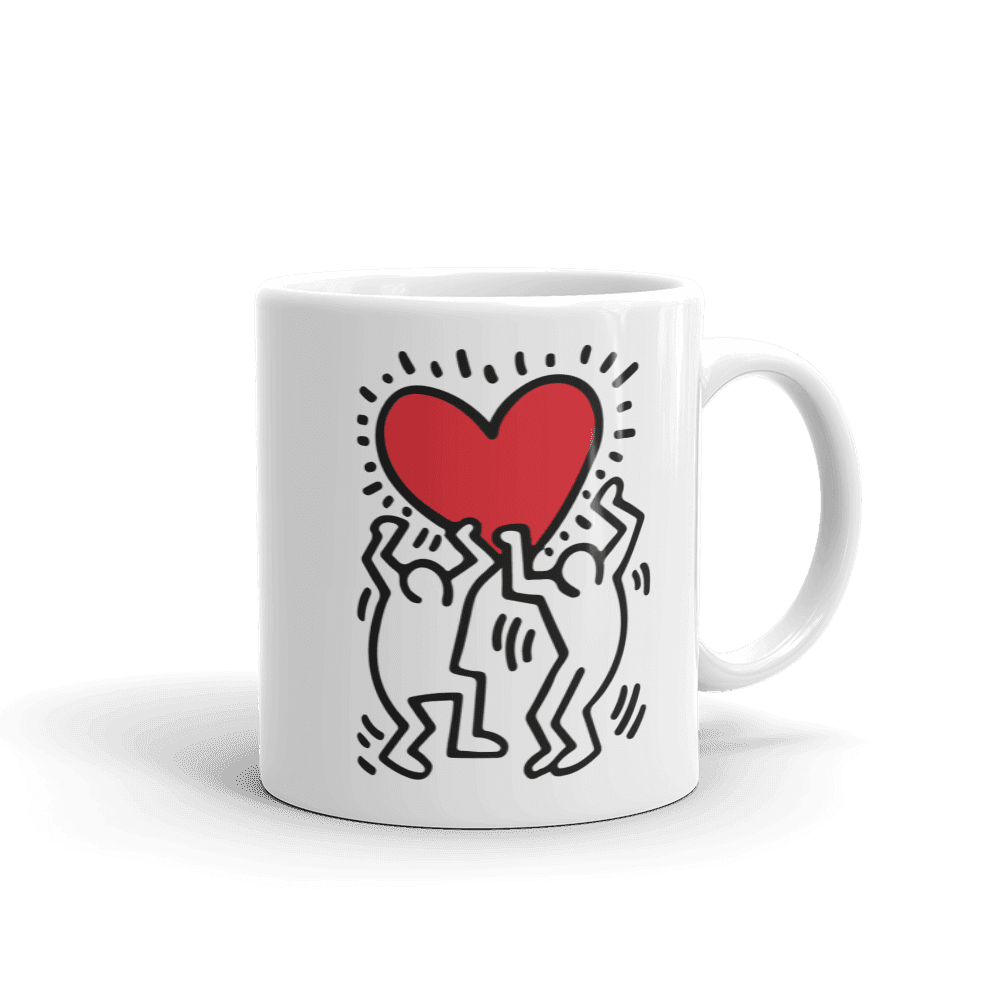 Men Holding Heart Icon, Street Art Mug