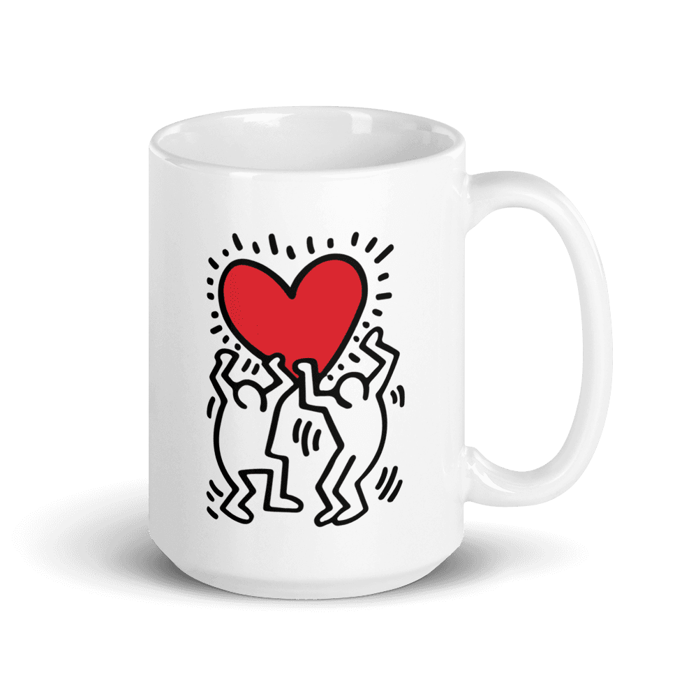 Men Holding Heart Icon, Street Art Mug