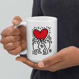 Men Holding Heart Icon, Street Art Mug