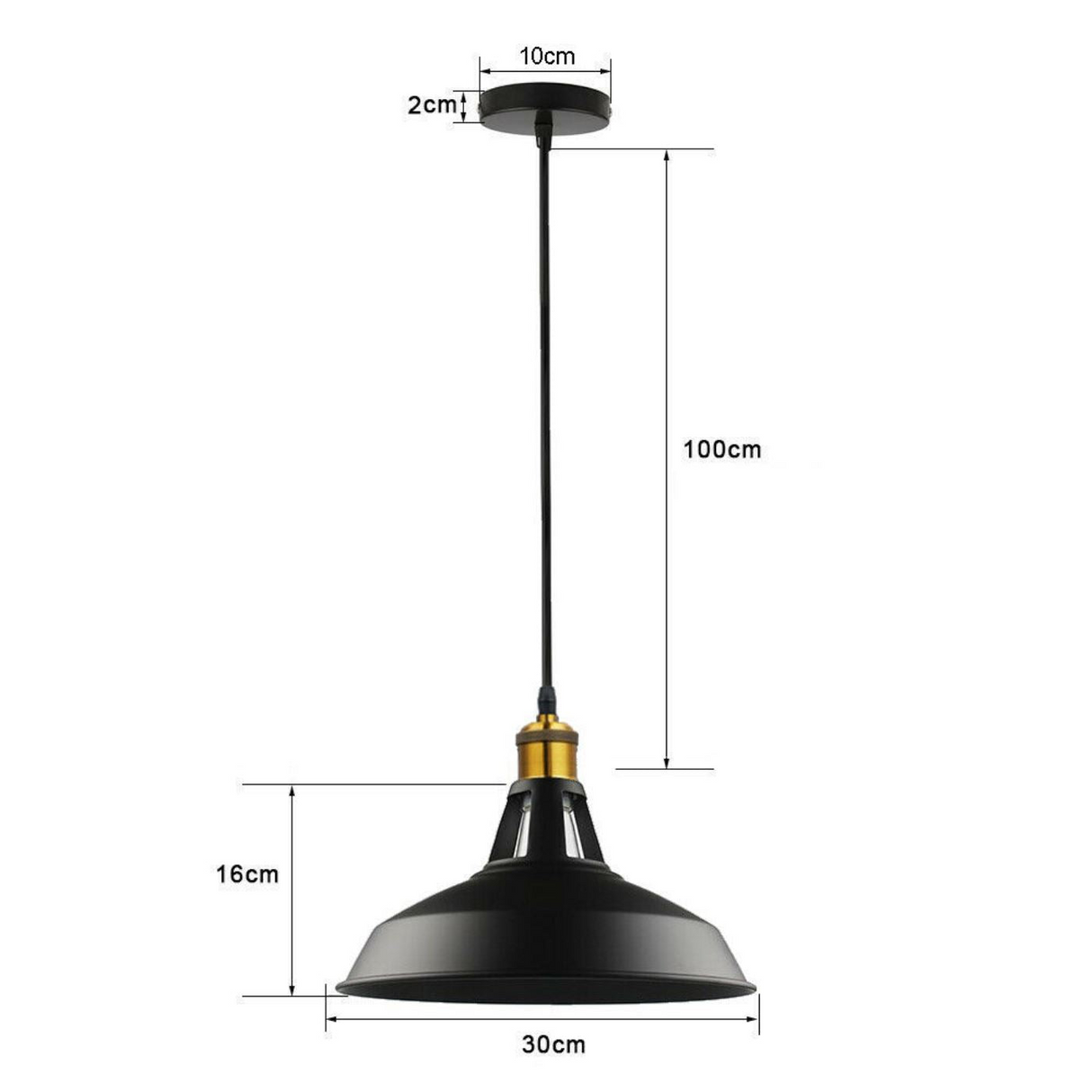 Modern Black Colour Lampshade with FREE Bulb Industrial Retro Style Metal Ceiling Pendant Lightshade~2554