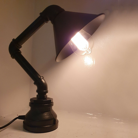 Retro Industrial Steampunk Pipe Bedside Plug in Table Lamp~2260