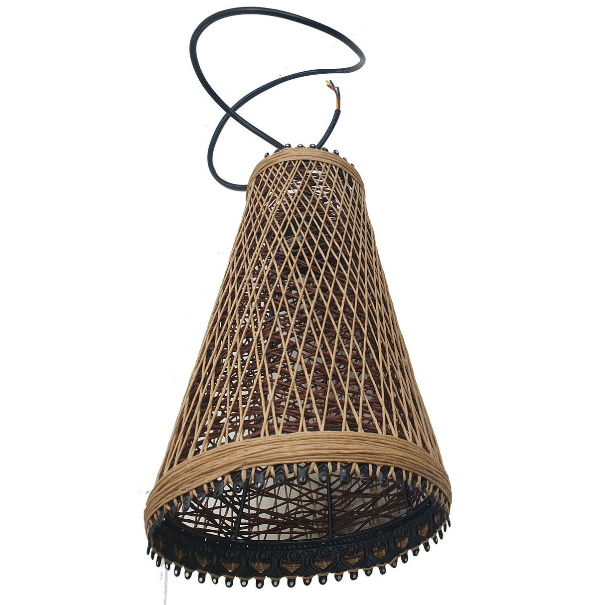 Modern Wicker Rattan Basket Style Ceiling Pendant Light Shade~1961