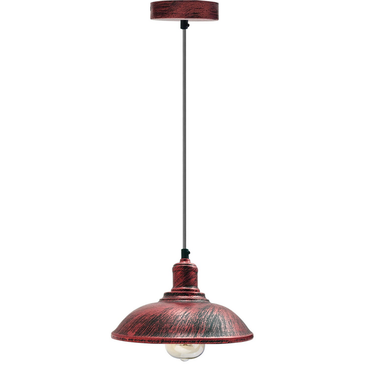 Rustic Red Modern Steel Lampshade Rustic Red Colour Retro Style Lighting~1886