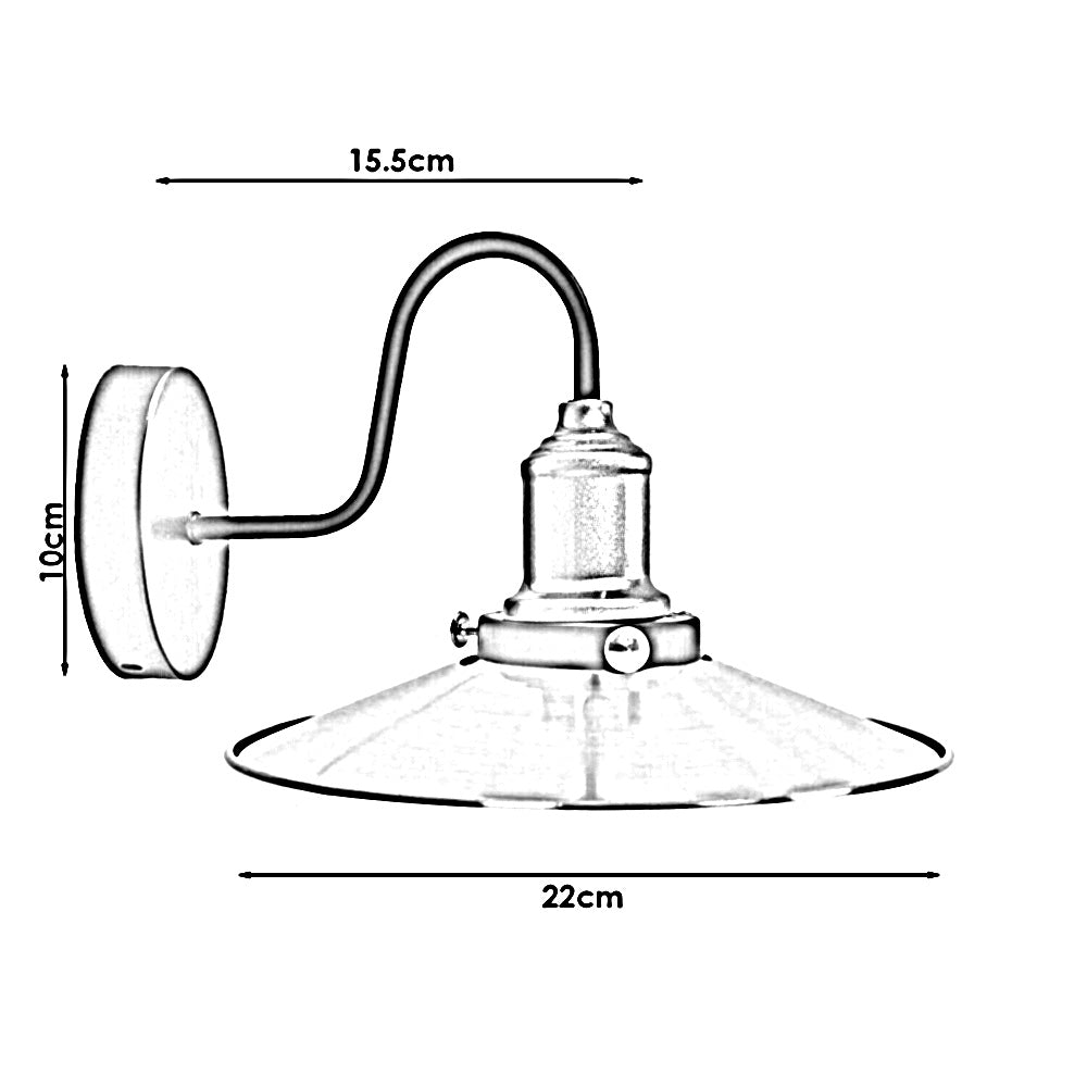 LEDSone industrial vintage Black Wall Light Lampshade ~1578