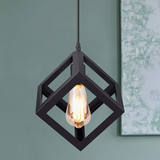 Black Square Wire Cage Pendant Light ~1493