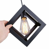 Black Square Wire Cage Pendant Light ~1493