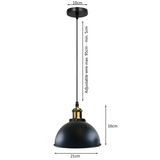 LEDSone Vintage Industrial Metal Ceiling Pendant Shade Modern Hanging Retro with various pattern Light black colour ~1259