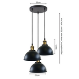 LEDSone Vintage Industrial Metal Ceiling Pendant Shade Modern Hanging Retro with various pattern Light black colour ~1259