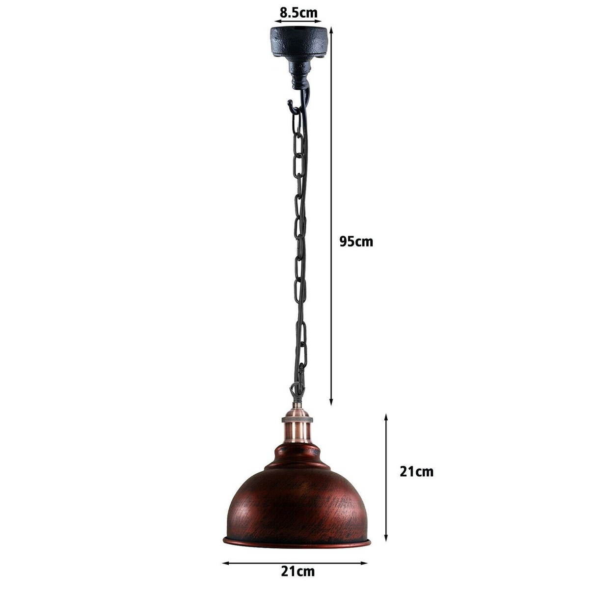 Industrial Vintage Ceiling Light Rustic Red Metal Conduit Retro Pendant Lamp~1258