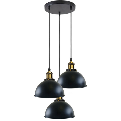 LEDSone Vintage Industrial Metal Ceiling Pendant Shade Modern Hanging Retro with various pattern Light black colour ~1259