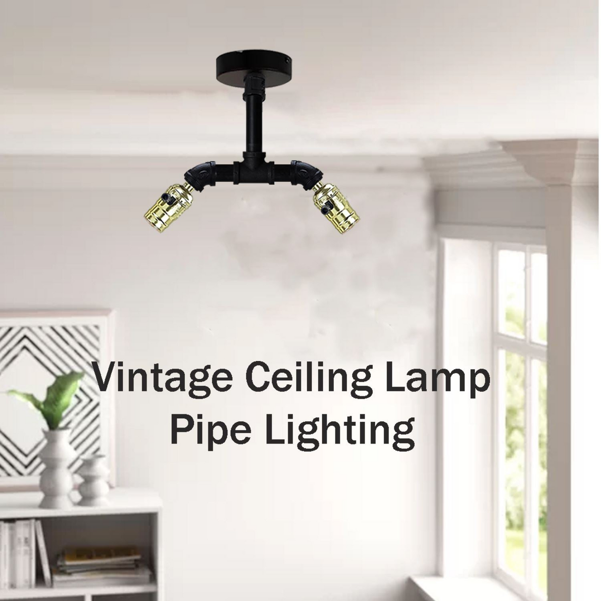 Modern Vintage Industrial Retro Loft Ceiling Lamp Pipe Pendant ~1215