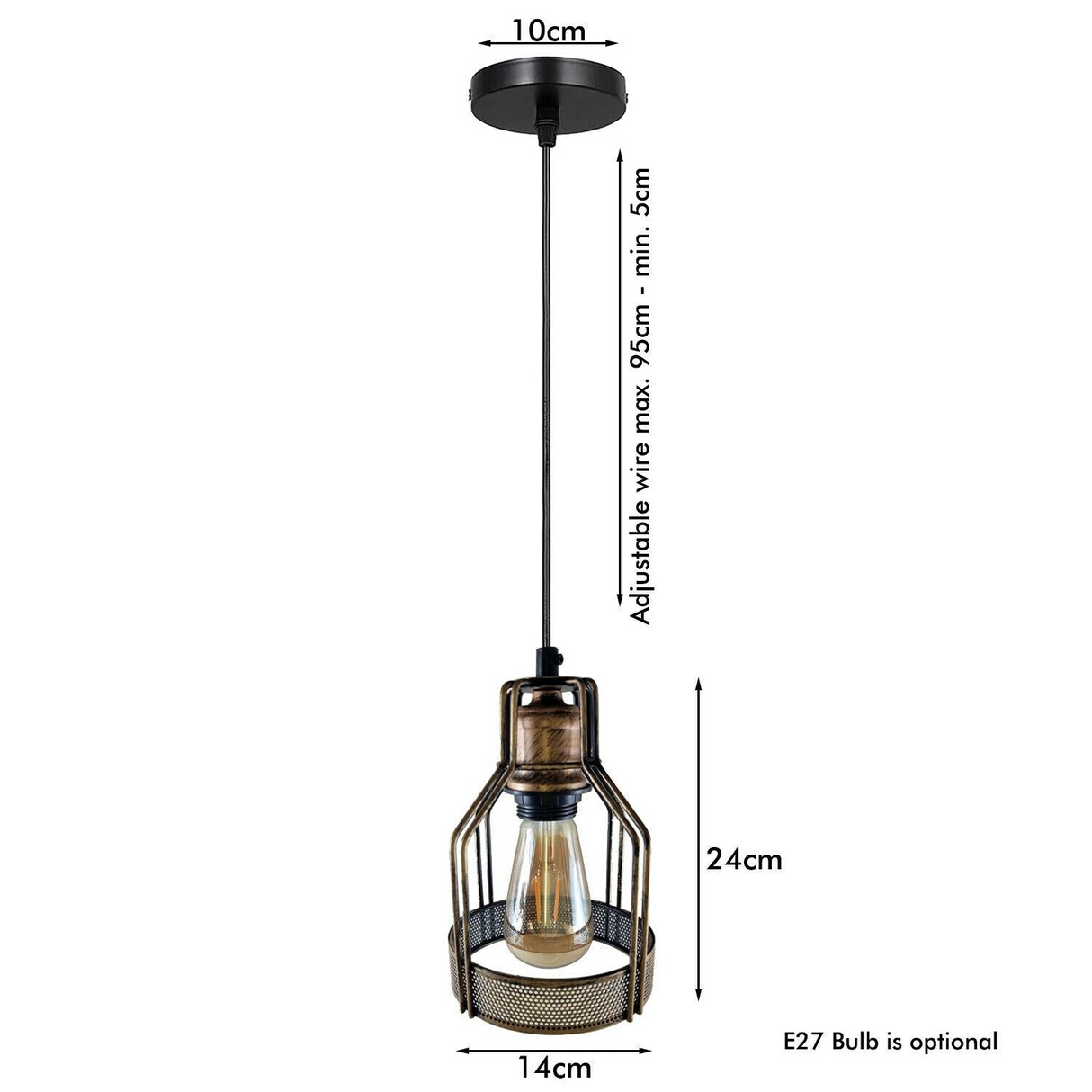 Vintage Retro Industrial Ceiling Pendant Living Room Kitchen Indoor Hanging Lamp Bird Cage Lighting~1202