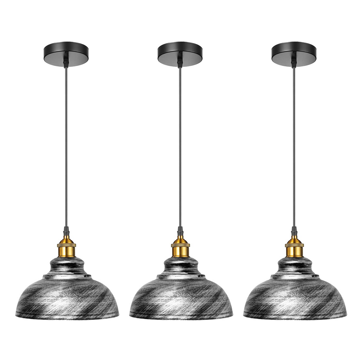 Modern Elegance: 3 Pack Industrial Pendant Lights - Loft Style ~3568