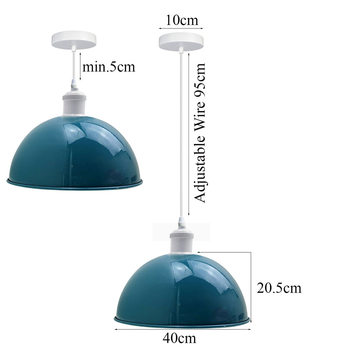 2 Pack Vintage Industrial Ceiling Pendant Light Retro Loft Style Metal Shade Lamp~3578