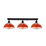 Industrial Steam Punk Orange 3 Way Over Table Light Indoor Ceiling Hanging Light Metal~3590