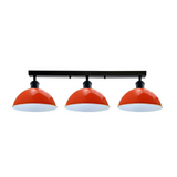 Industrial Steam Punk Orange 3 Way Over Table Light Indoor Ceiling Hanging Light Metal~3590