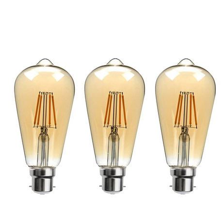 B22 Bayonet 4W Dimmable Classic Filament LED Edison Bulbs Light 3/5 Pack ~3874