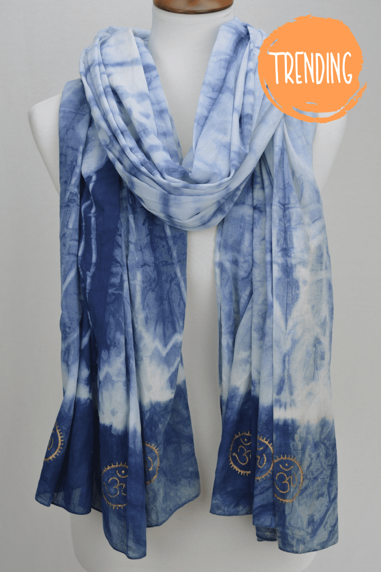 Eternity  Indigo Cotton Scarf